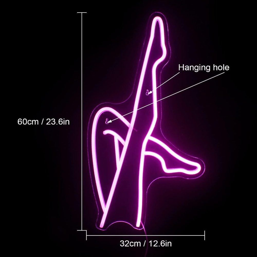 Neon Pink Body Woman Legs Sexy Feminine Figure LED Light Wall Room Dorm Decor - Picture 4 of 6
